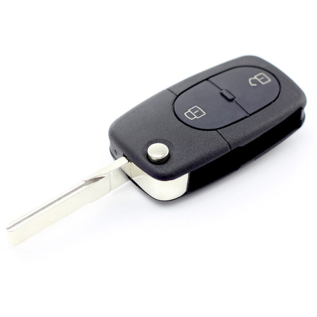 Carcasa pentru Cheie Audi Tip Briceag cu 2 Butoane Negru