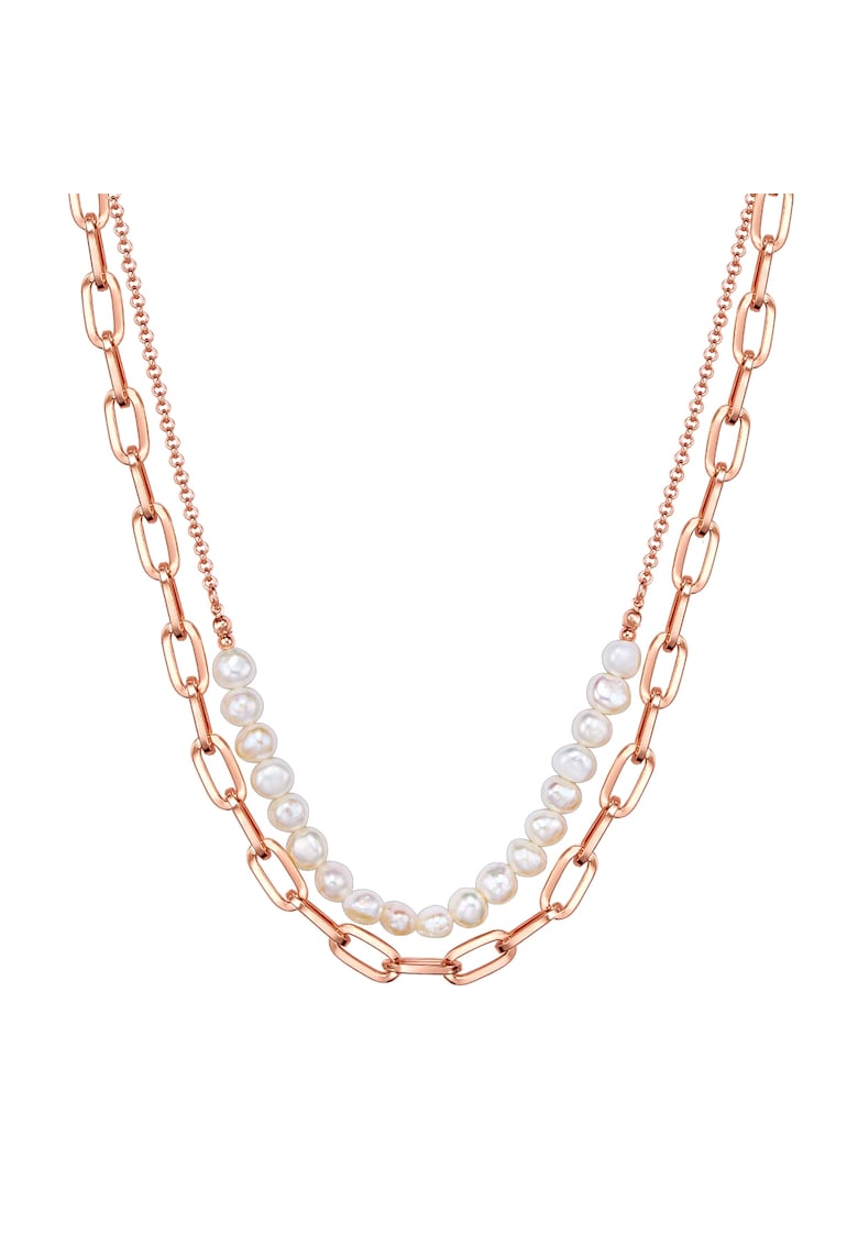 Colier cu doua siraguri placat cu aur de 14K - Auriu rose