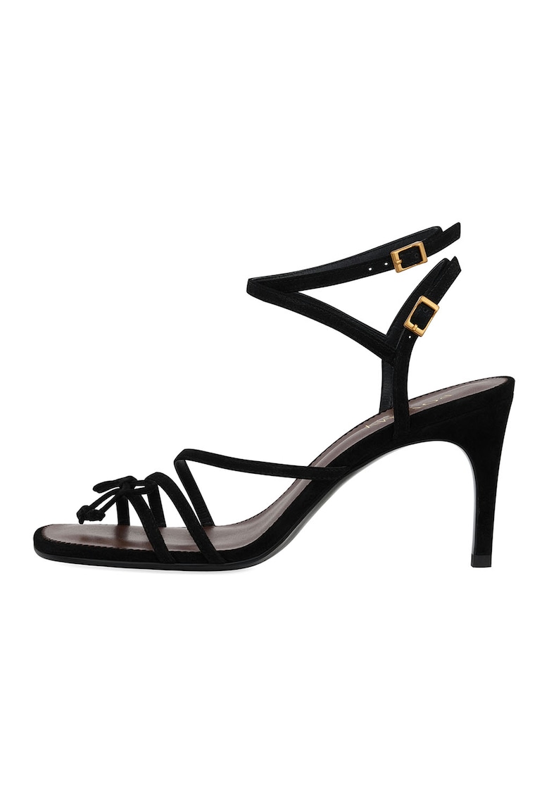 Sandale din veluri cu toc stiletto - Negru