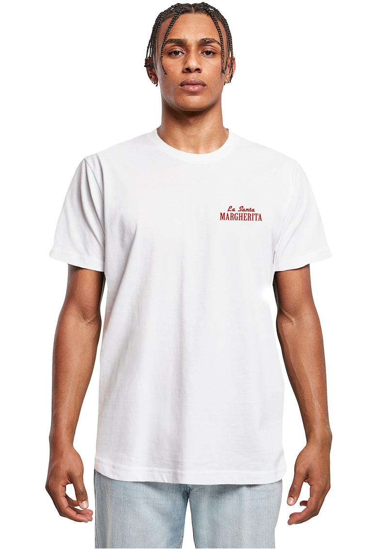 Tricou cu imprimeu grafic pe partea din spate - Alb/Rosu inchis/Albastru