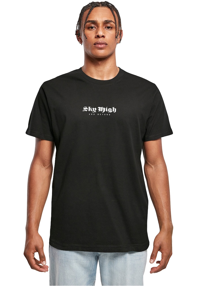 Tricou din bumbac cu imprimeu - Negru/Alb murdar