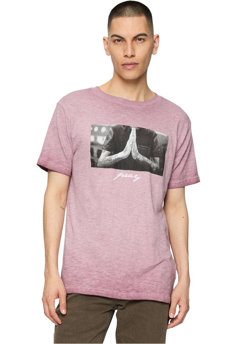 Tricou de bumbac cu imprimeu foto - Roz fandango