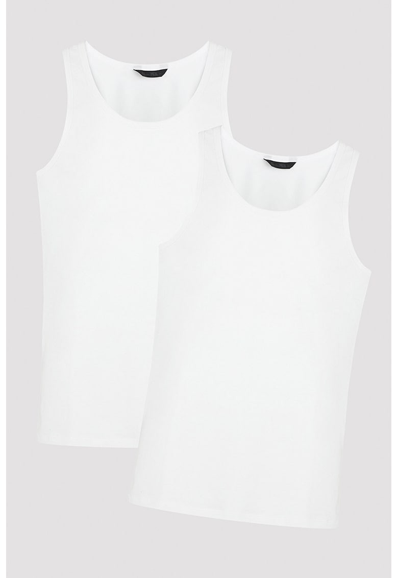 Set de top-uri din amestec de bumbac - 2 Piese - Alb optic