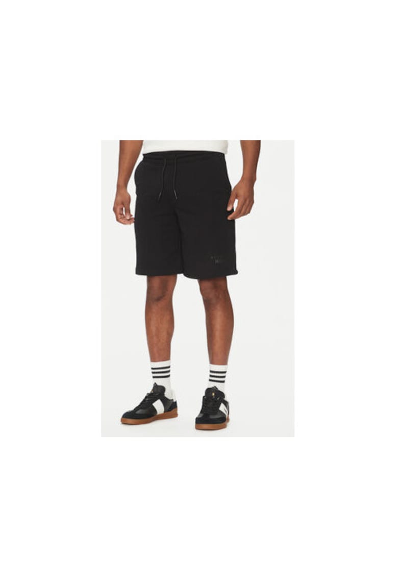 Pantaloni scurti sport barbati  UMP25007BE - Bumbac/Poliester - Negru - Negru