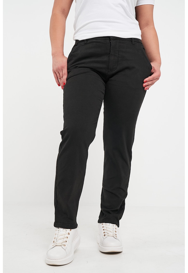 Blugi chino cu talie medie - Negru