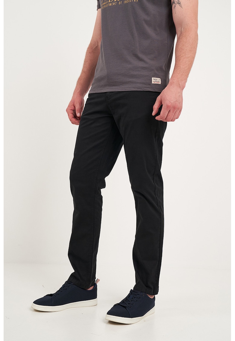 Pantaloni uni cu talie medie - Negru