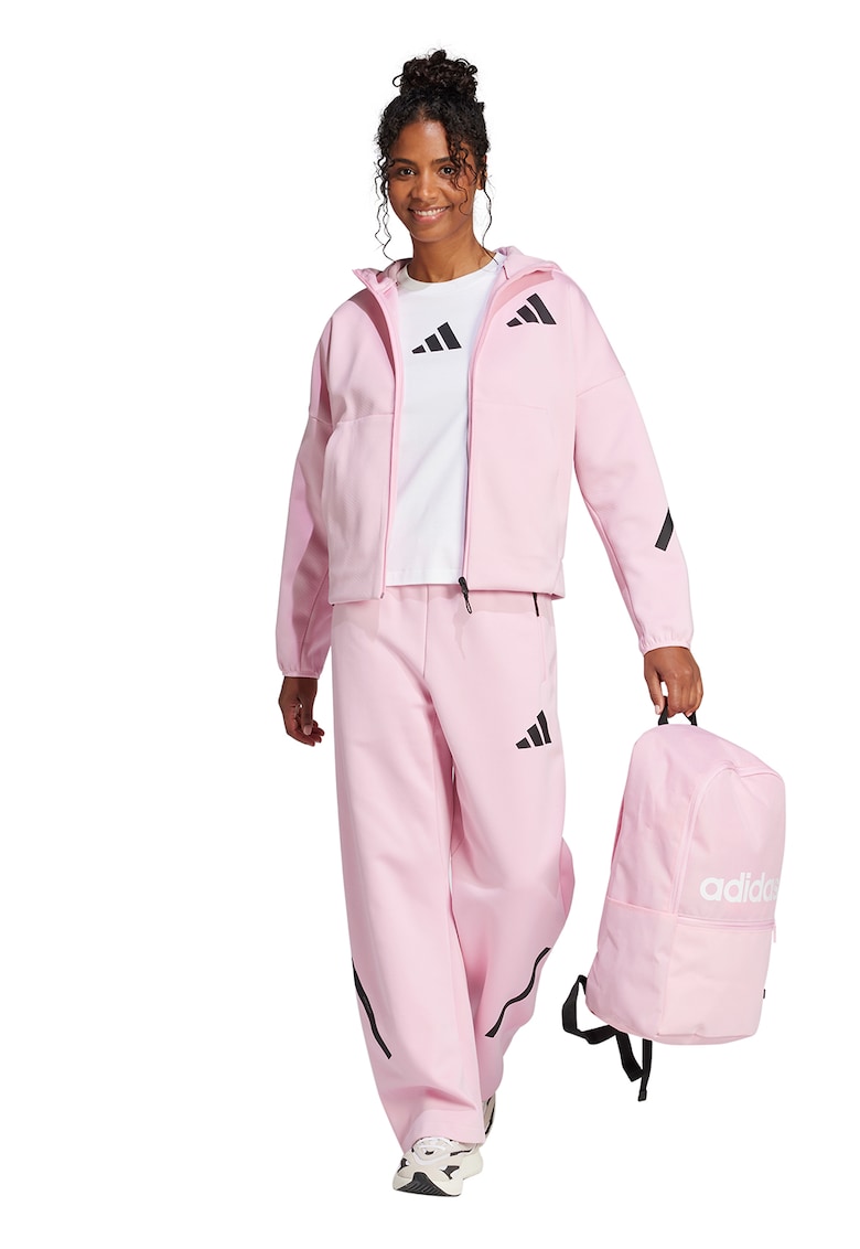 Pantaloni de trening lejeri cu buzunare cu fermoar Z.N.E. Bar - Roz pastel/Negru stins