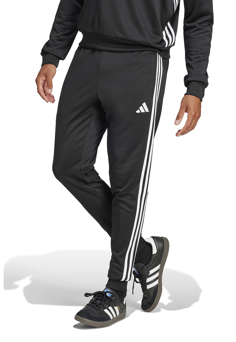 Pantaloni cu benzi laterale cu logo - pentru fotbal - Alb/Negru