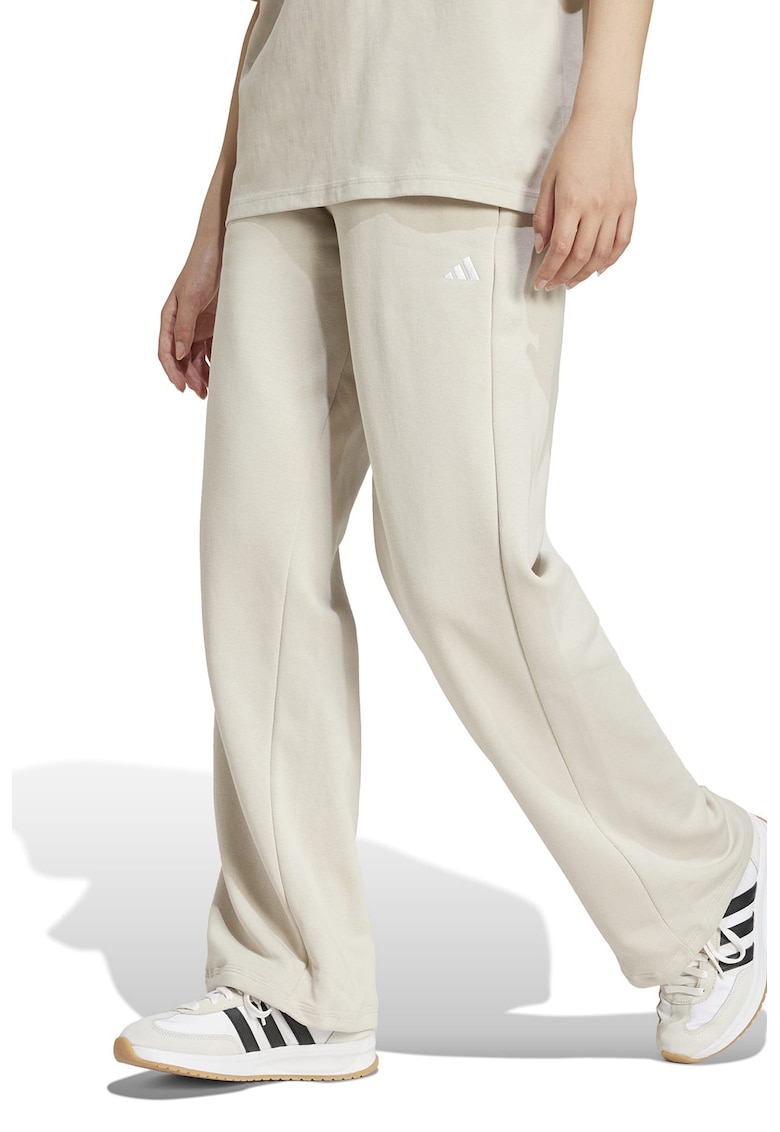 Pantaloni de trening drepti cu un snur in talie Essentials - Crem