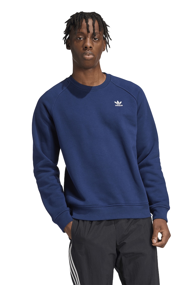 Bluza de trening cu decolteu la baza gatului si maneci raglan - Albastru royal