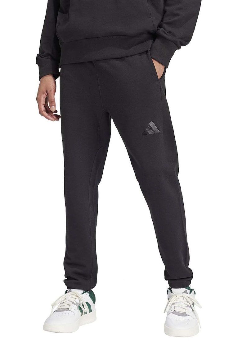 Pantaloni de trening din bumbac cu snur in talie - Negru