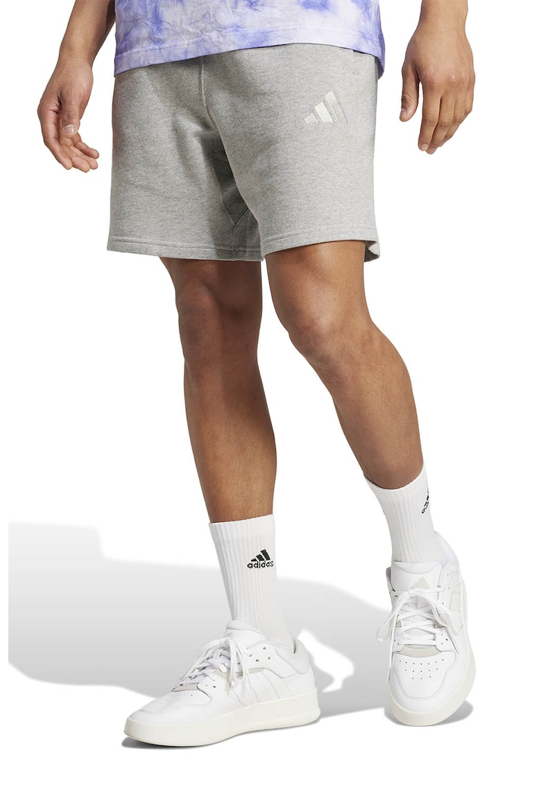 Pantaloni scurti regular-fit din bumbac - Gri deschis melange