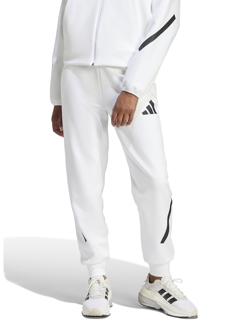 Pantaloni de trening cu buzunare cu fermoar Z.N.E. - Alb/Negru