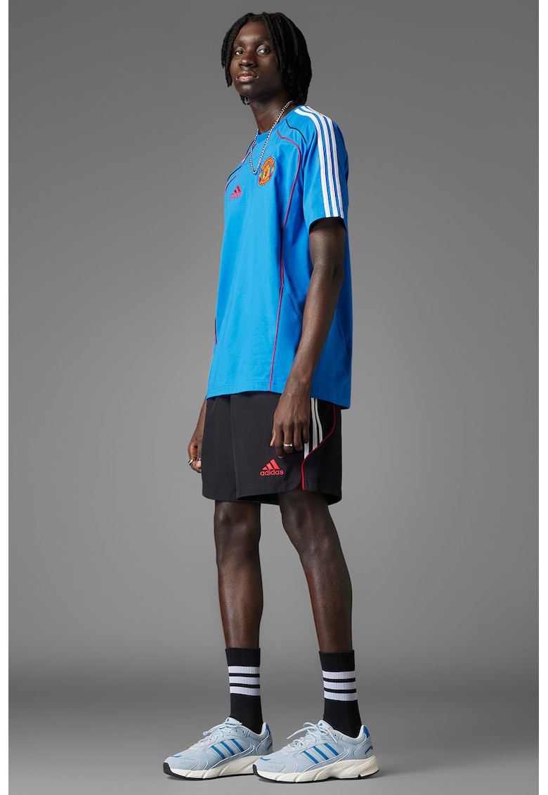 Pantaloni scurti cu logo contrastant pentru fotbal - Rosu/Alb/Negru