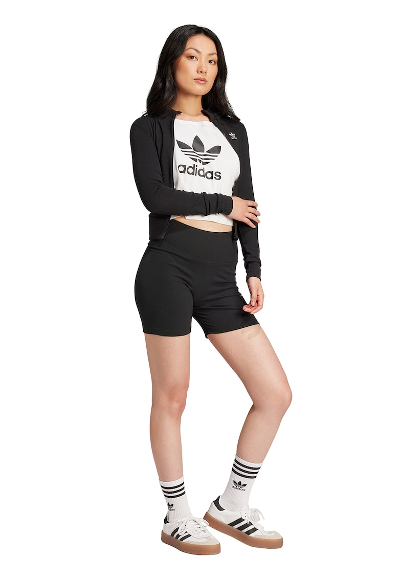 Bluza de trening slim-fit cu striatii Essentials - Negru