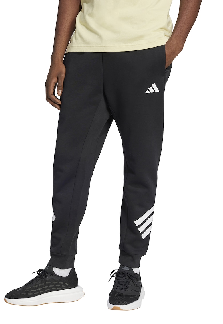 Pantaloni de trening din amestec de bumbac cu logo - Negru