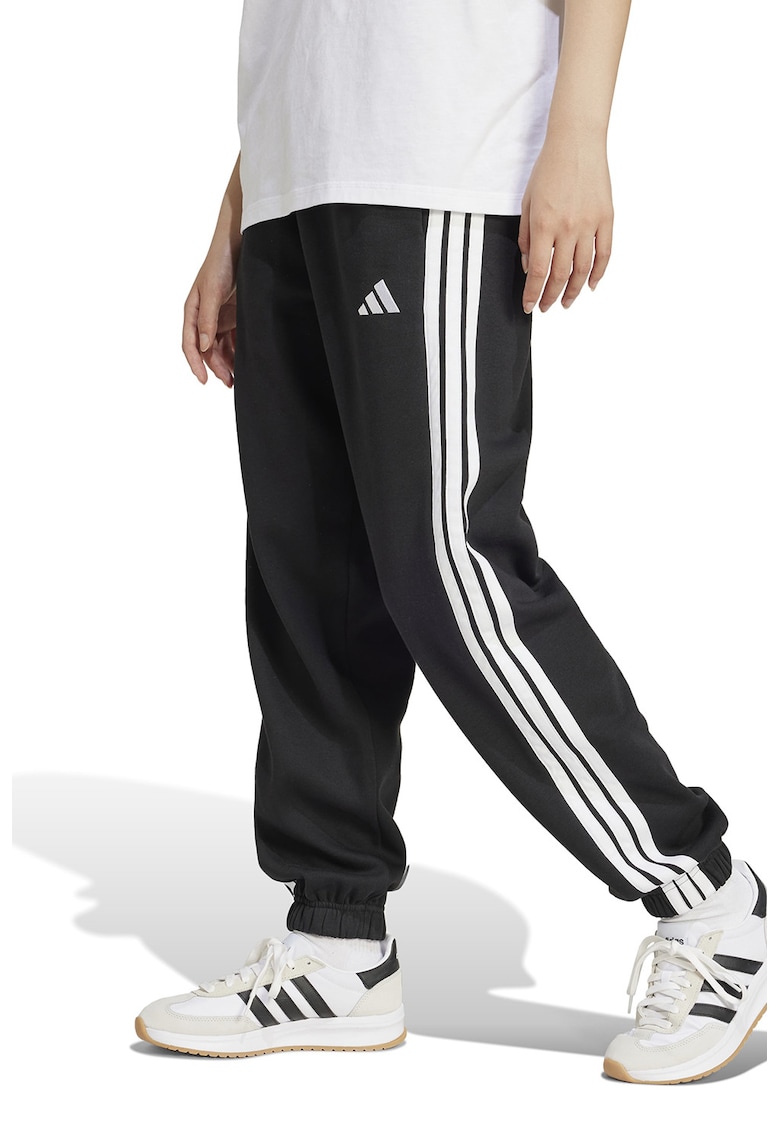 Pantaloni de trening lejeri cu talie inalta Essentials - Alb/Negru