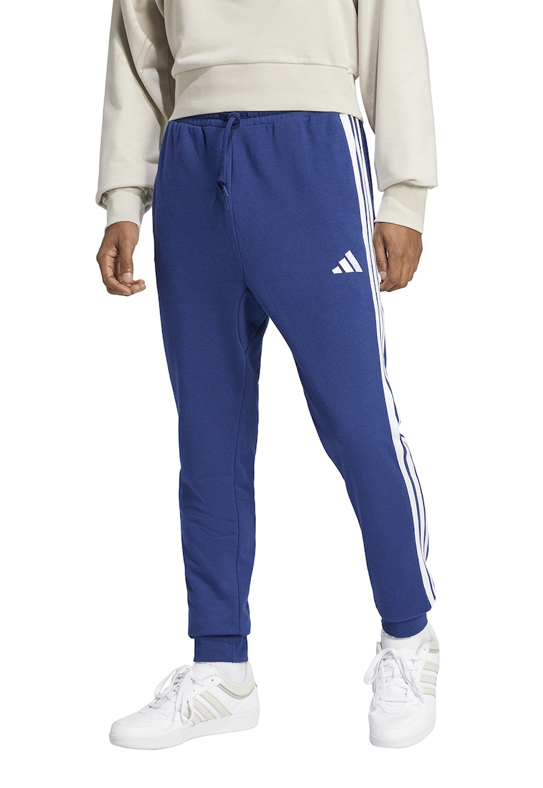 Pantaloni de trening cu logo si snur - Alb/Albastru inchis