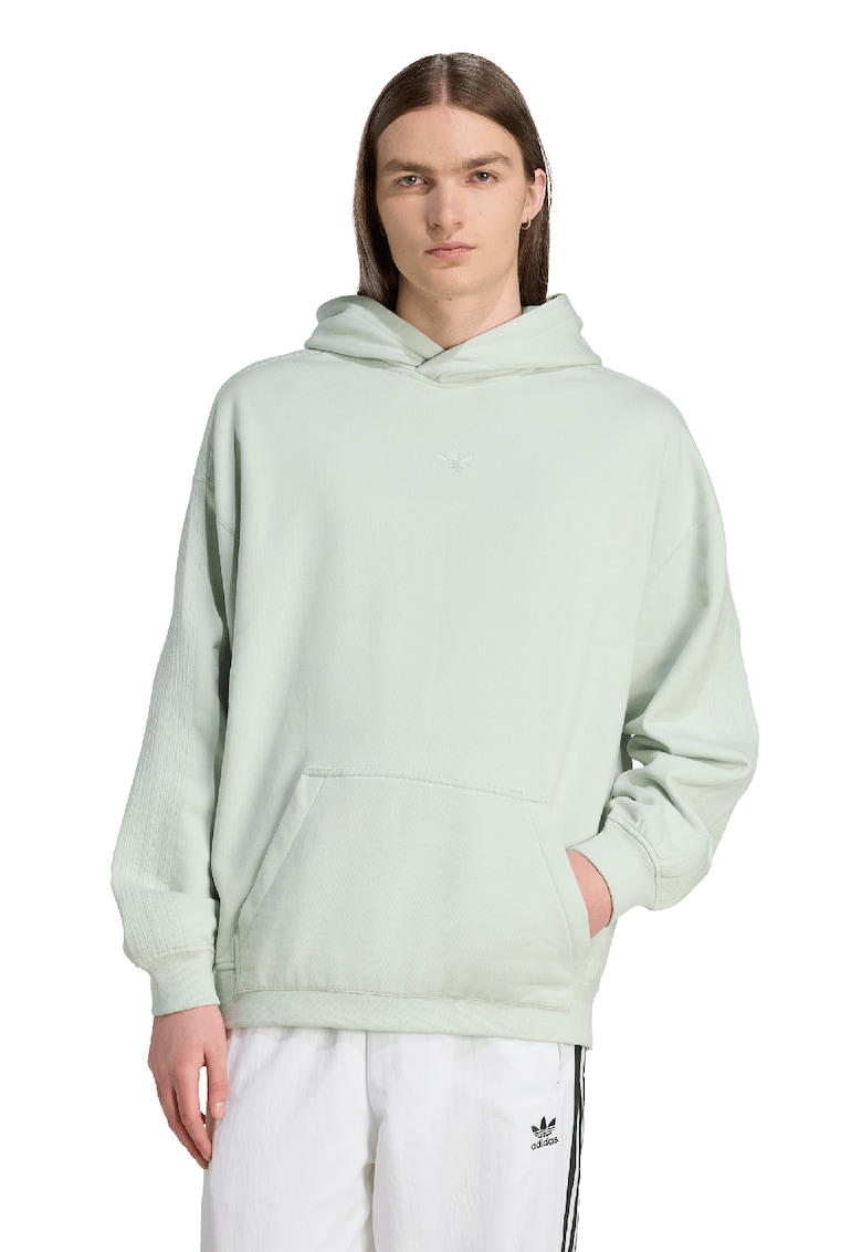 Hanorac din bumbac cu logo brodat - Verde pal