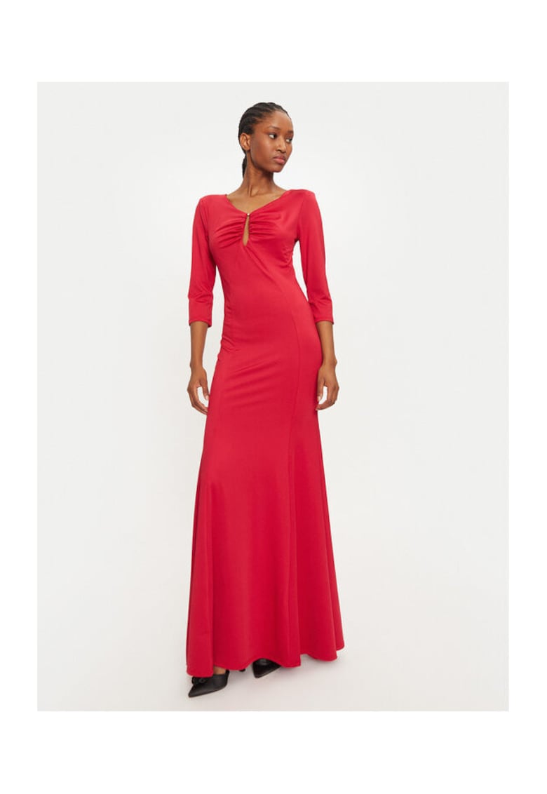 Rochie dama -  304917790 - Poliester - Negru - Rosu