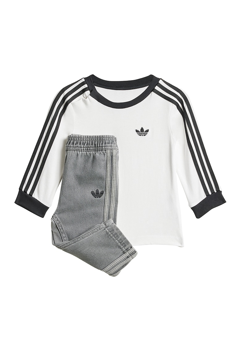 Set de bluza si pantaloni cu detalii logo - Alb/Negru