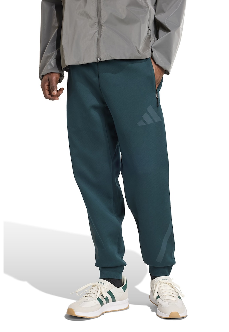 Pantaloni de trening relaxed fit cu snur Z.N.E. - Verde inchis