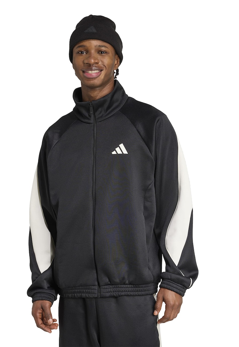 Bluza de trening cu fermoar si guler rigid Stadium - Alb/Negru