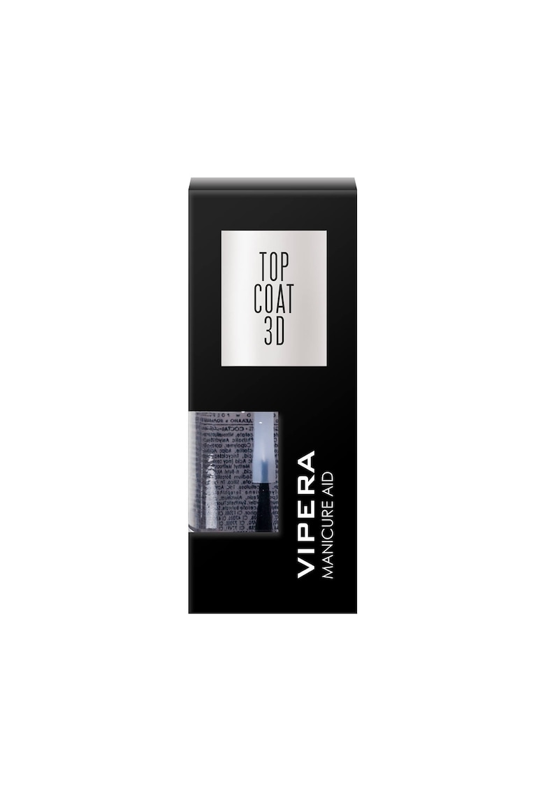 Top Coat pentru unghii 3D cu efect glossy - Transparent - 10 ml