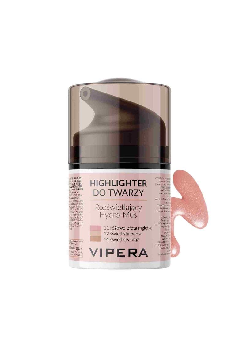 Iluminator Hydro-Mousse - in recipient vidat - 11 Roz - perlat - 25 ml