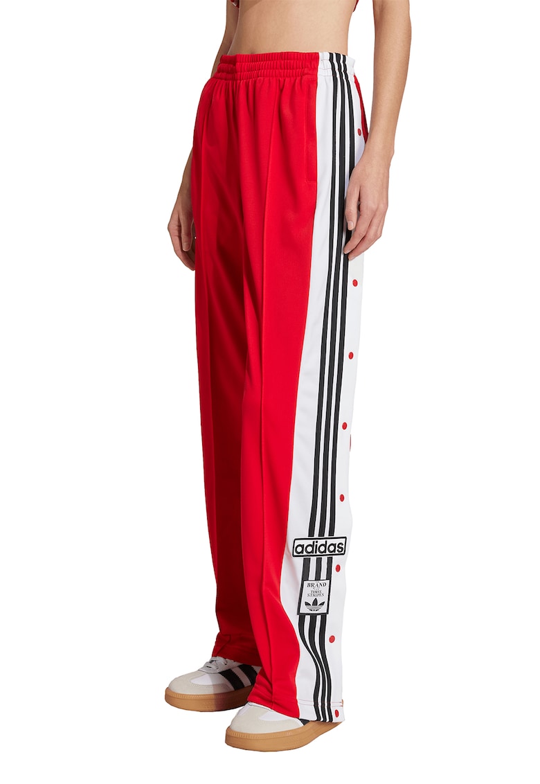Pantaloni de trening cu capse laterale Adibreak - Rosu/Alb/Negru stins