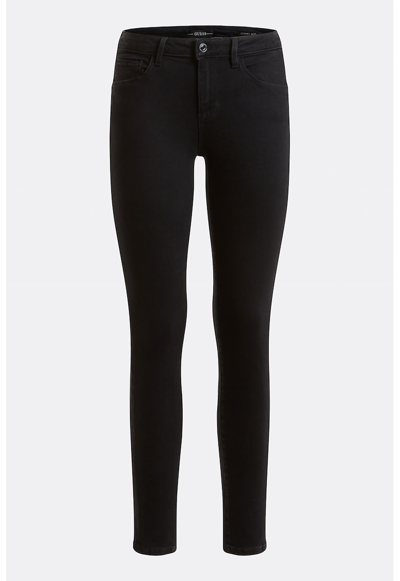 Blugi skinny cu talie medie Annette - Negru