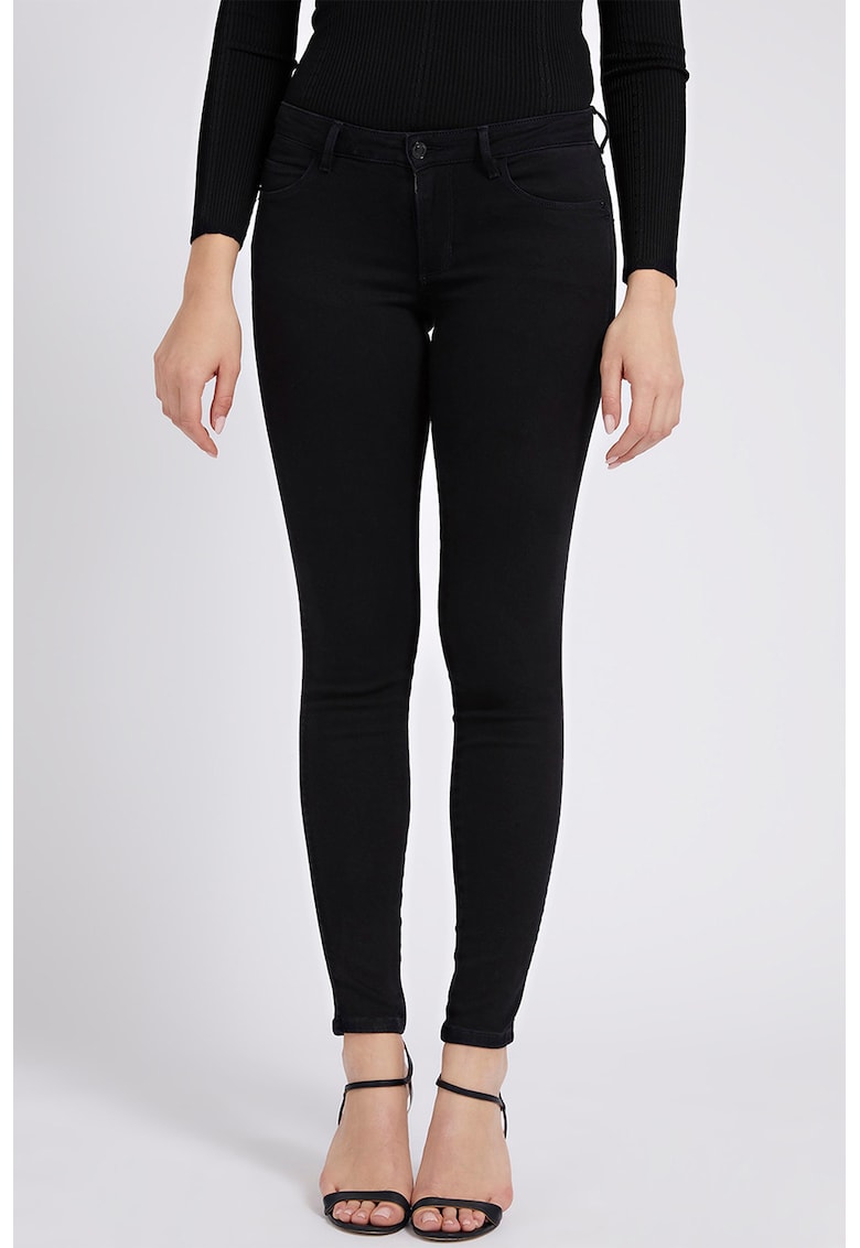 Blugi skinny cu logo - Negru