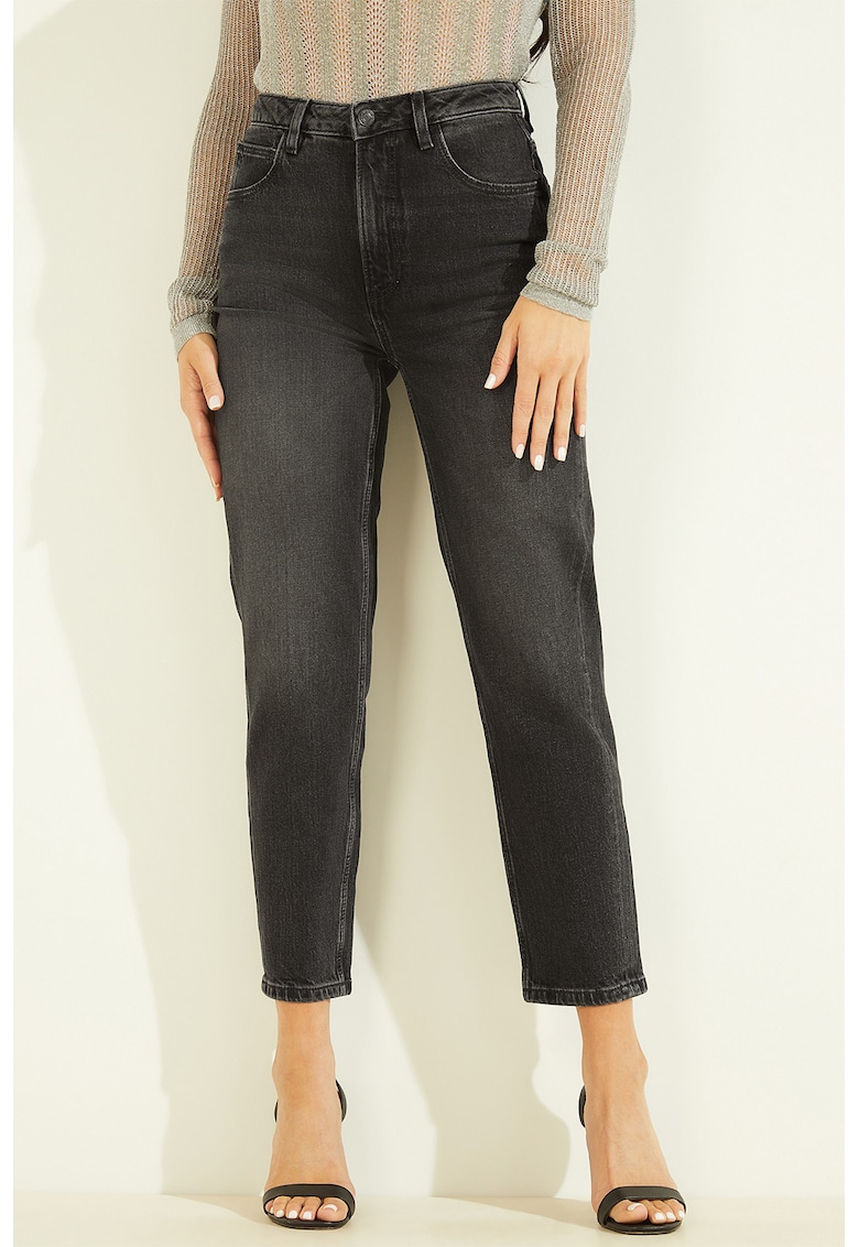 Blugi crop mom fit - Gri inchis