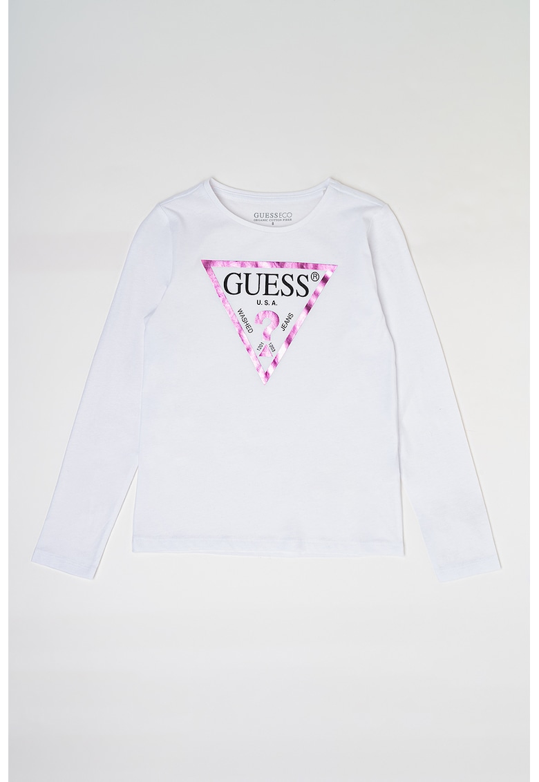 Bluza de bumbac cu imprimeu logo - Alb optic