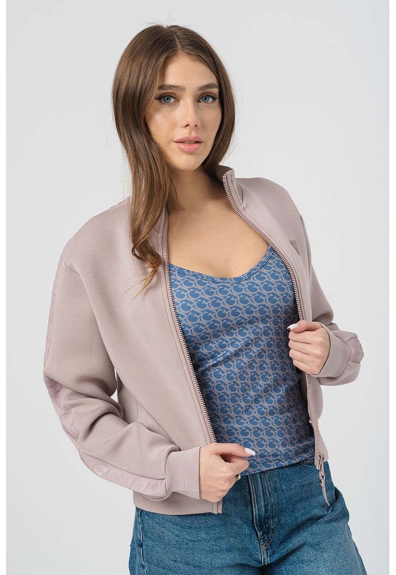 Bluza cu fermoar pentru fitness - Violet prafuit