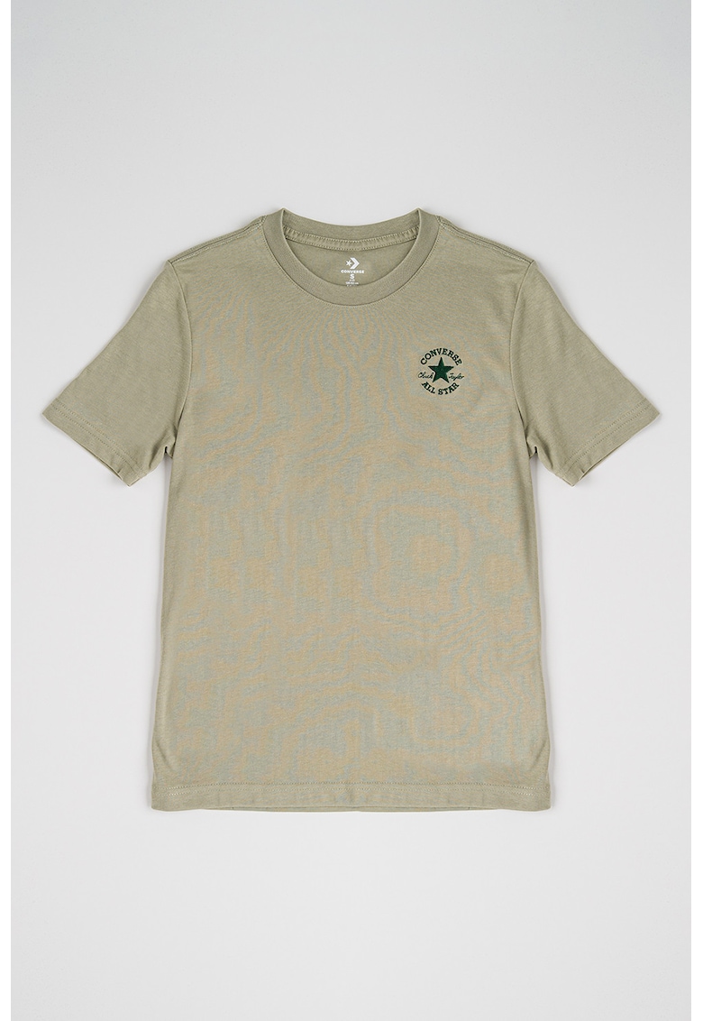 Tricou cu aplicatie logo - Verde masliniu