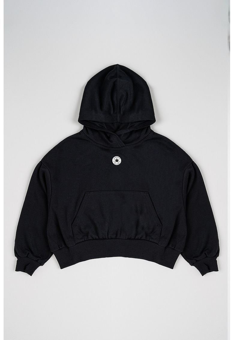 Hanorac relaxed-fit cu buzunar kangaroo - Negru