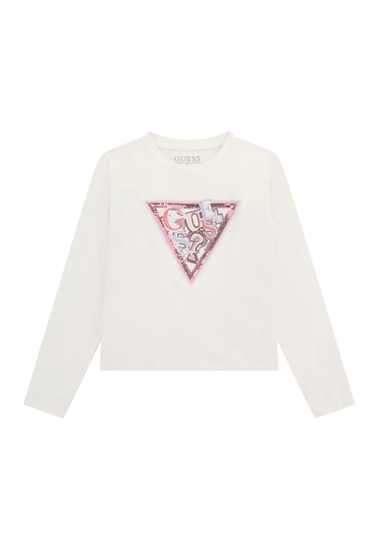 Bluza cu paiete - Alb fildes/Roz deschis