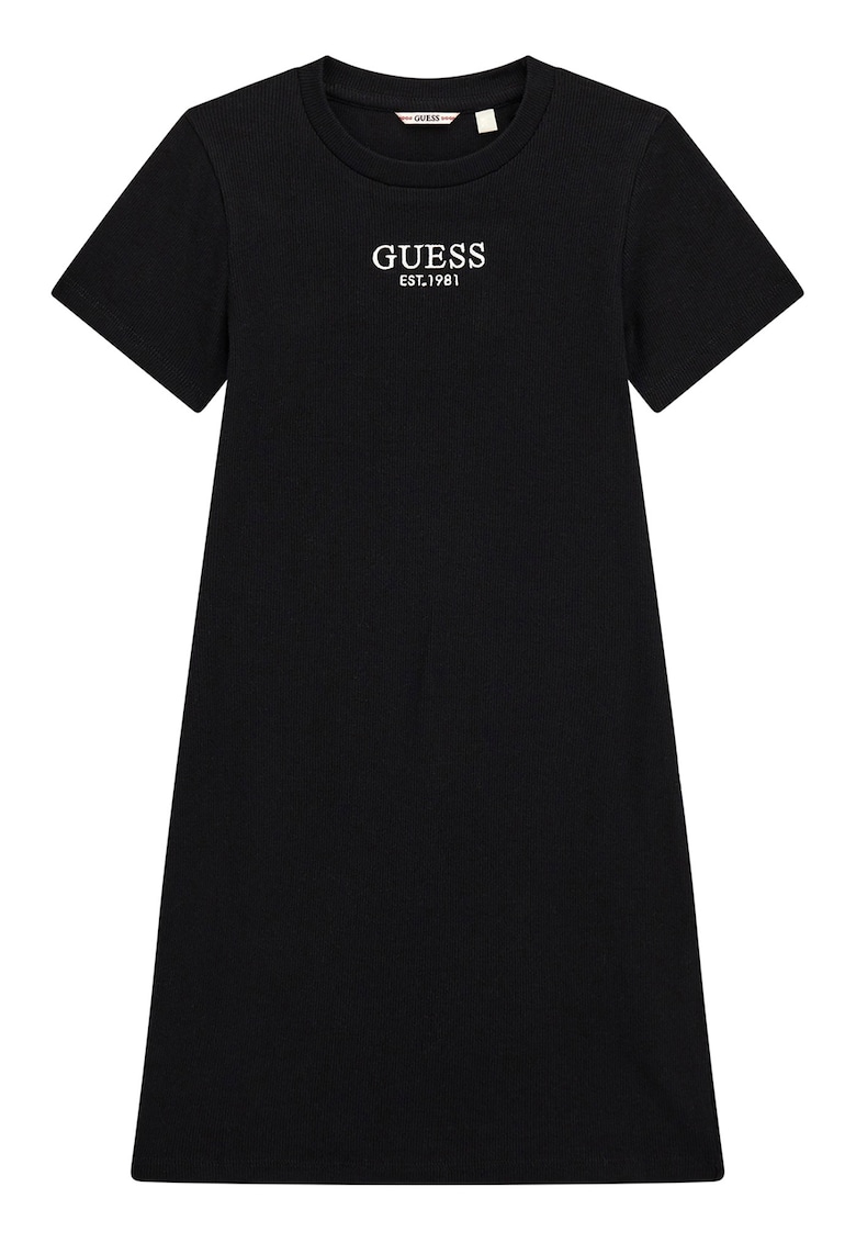 Rochie din amestec de bumbac cu logo - Negru