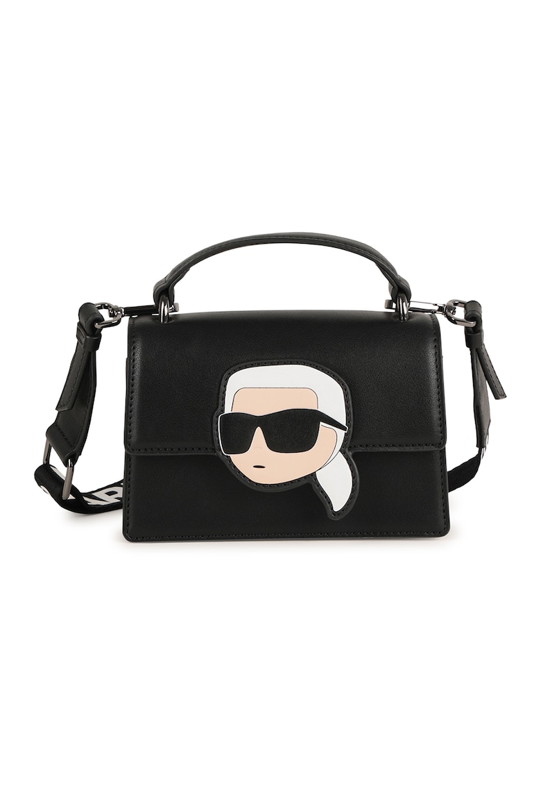 Geanta crossbody cu logo - Negru