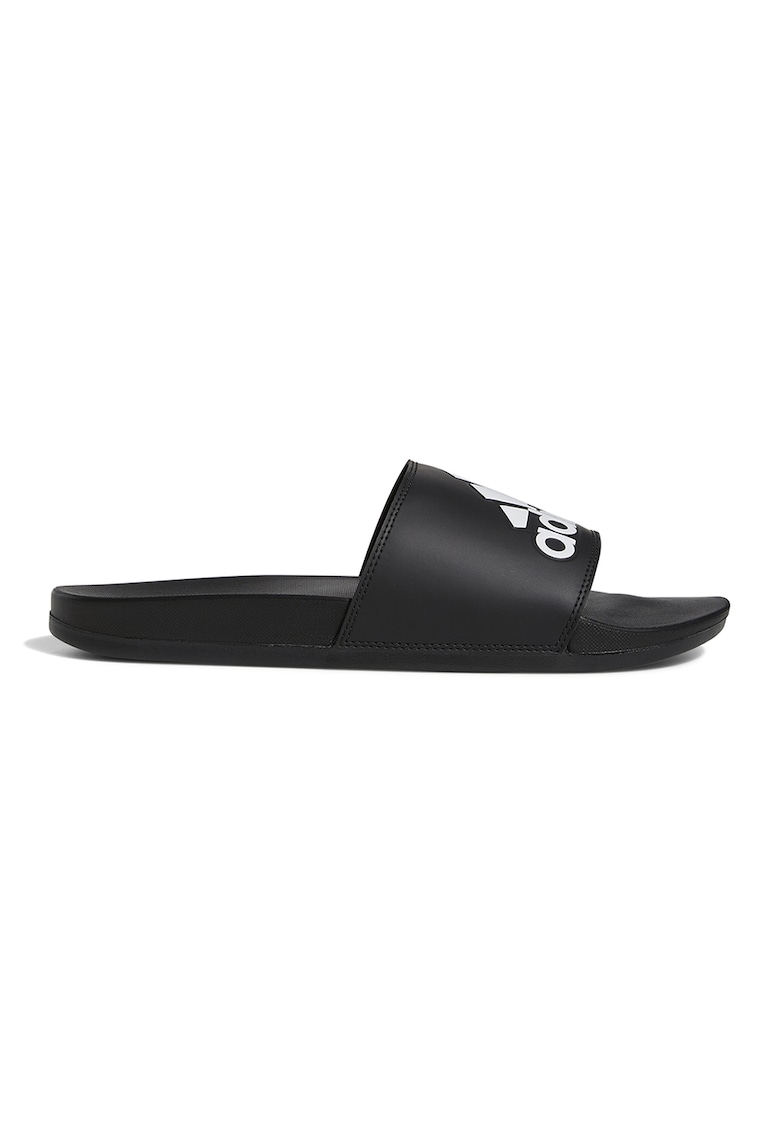 Papuci din piele ecologica cu logo contrastant Adilette Comfort - Alb/Negru