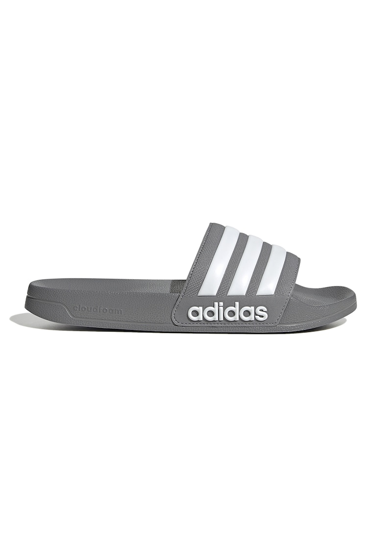 Papuci cu logo Adilette - Gri/Alb murdar