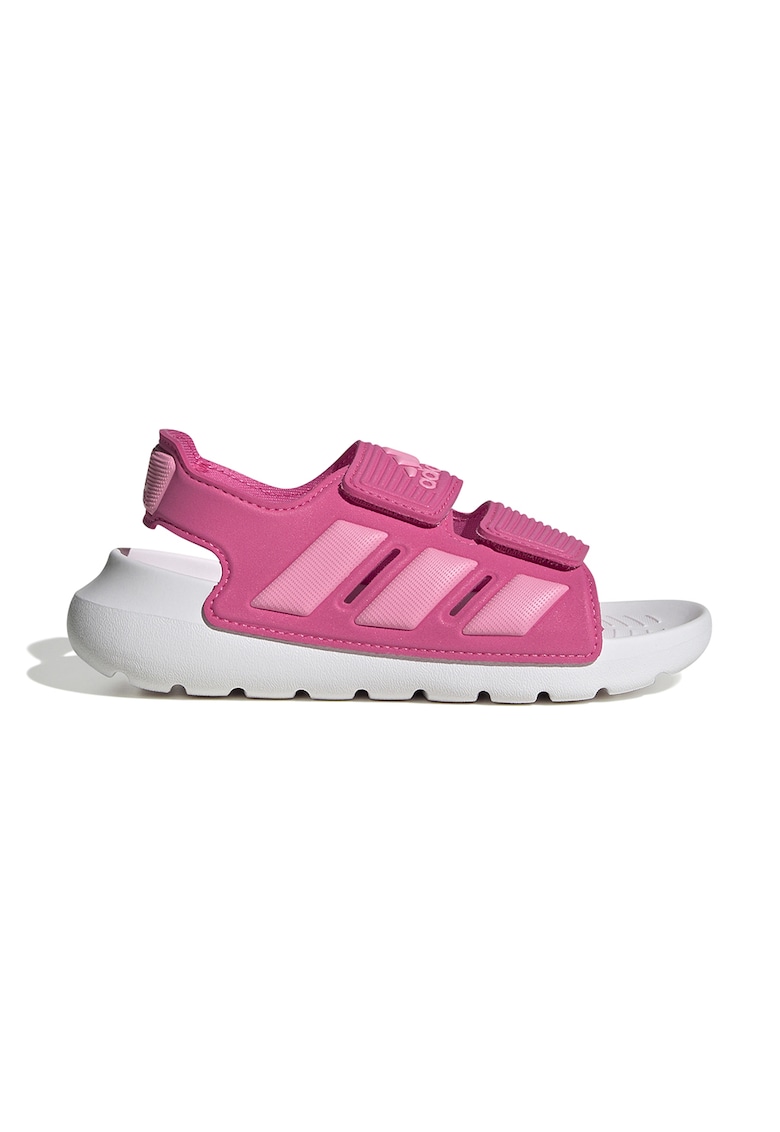 Sandale cu logo si velcro Alta Swim - Roz inchis
