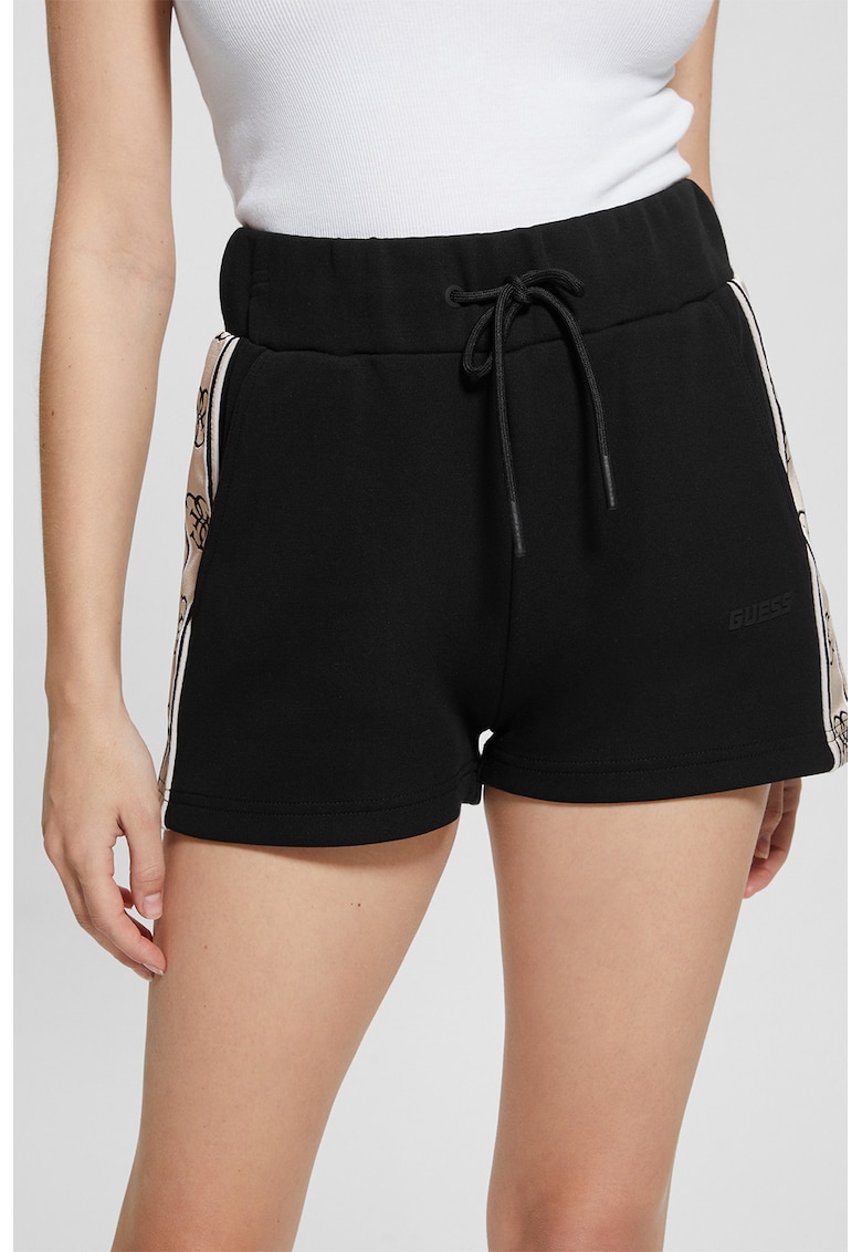 Pantaloni scurti cu snur - pentru fitness - Negru/Bej