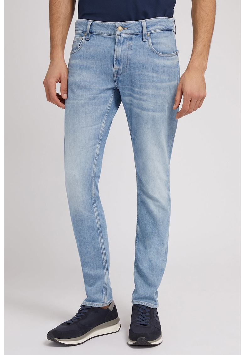 Blugi slim fit cu aspect decolorat Miami - Alb murdar/Albastru deschis