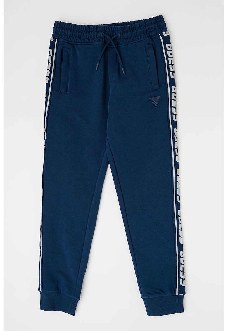 Pantaloni de trening cu benzi logo laterale - Bleumarin