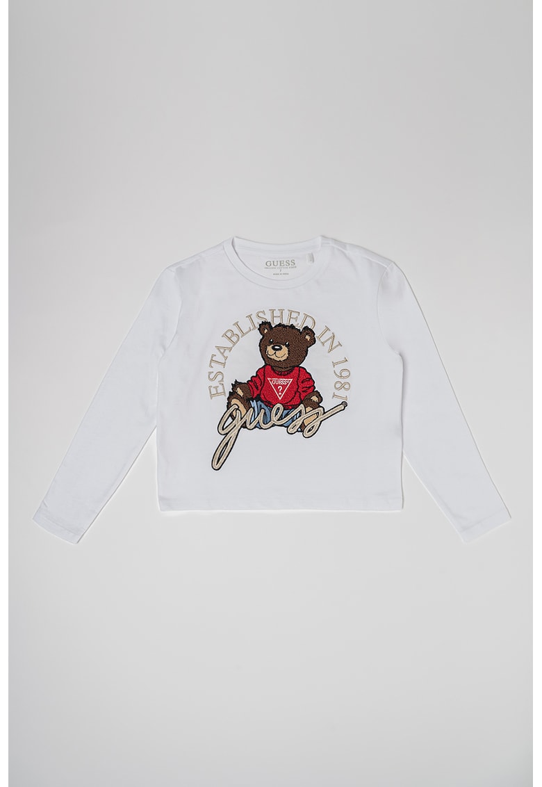 Bluza cu model grafic - Alb/Maro