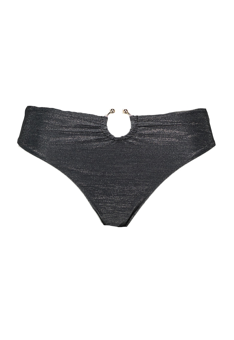 Slip brazilian cu aspect stralucitor - Negru stins