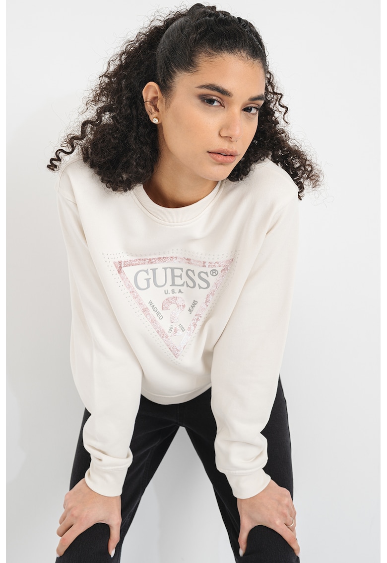 Bluza de trening cu logo - Crem