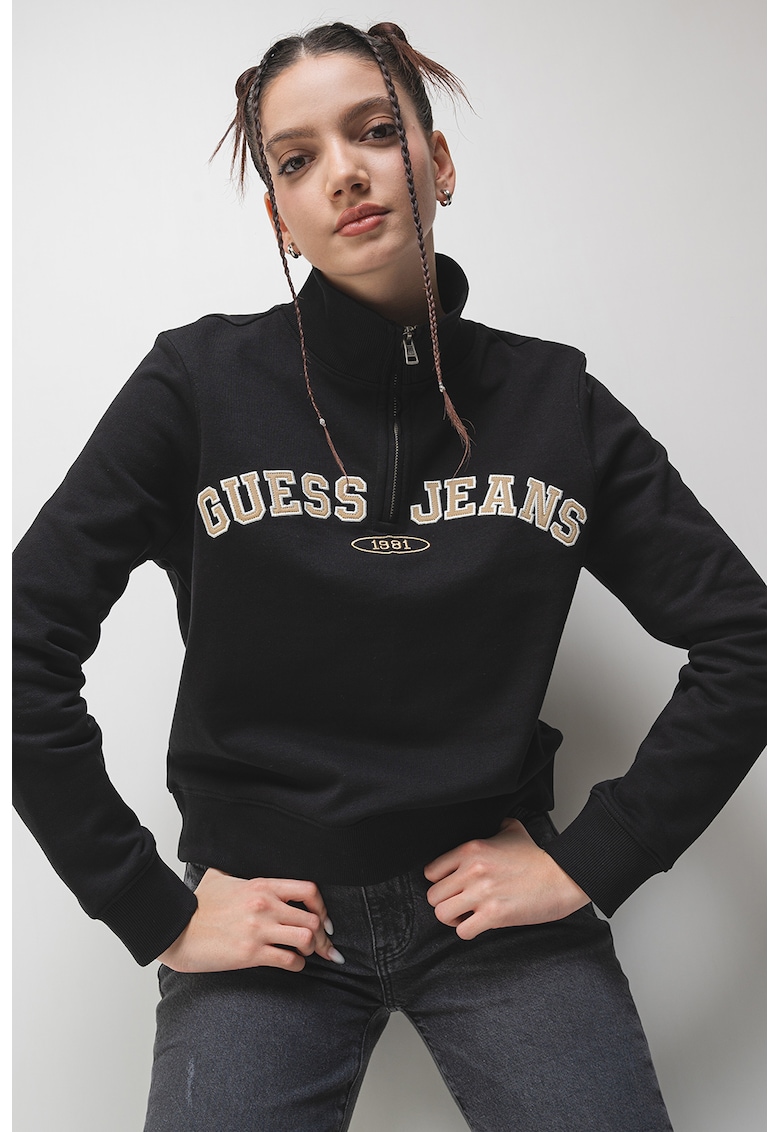 Bluza de trening cu logo brodat - Negru